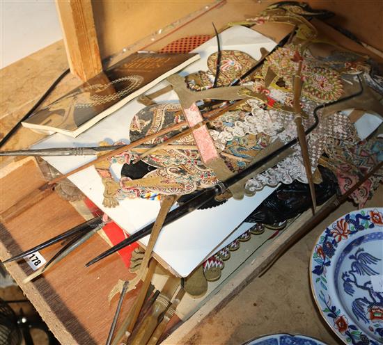 Group Indonesian Wayang Kulit shadow puppets